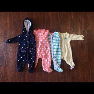 Baby Girls Newborn Carter’s Pajama Bundle
